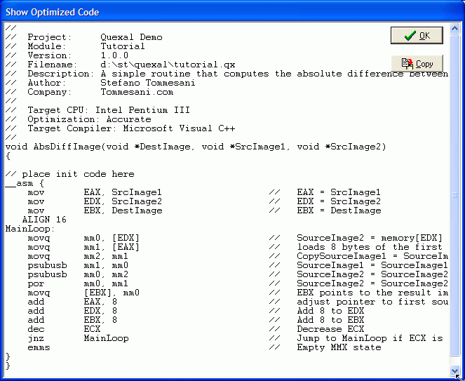 Show Optimized Code