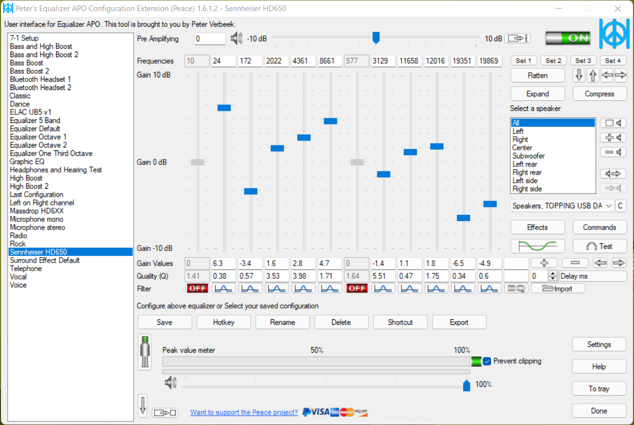 Parametric equalization of Sennheiser HD650 Stefano Tommesani